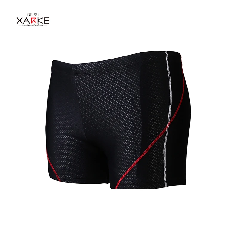 

XARKE Men's Trunks 2018 Sport Trunks Swimming Boxing Trunks Solid Black Shorts Men's Swimwear Waterproof Competition Swim Trunks