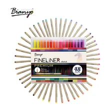 Bianyo ручка-маркер 0,3 мм Набор для рисования Fineliner эскизная ручка 48/коробка ручная роспись крюковая ручка набор школьные маркеры
