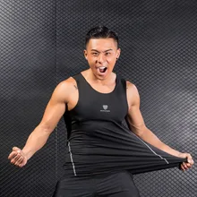 Мужская Спортивная майка для фитнеса Беговые Спортивные Компрессионные футболка без рукавов тельняшка борцовка твердая Базовая Бодибилдинг