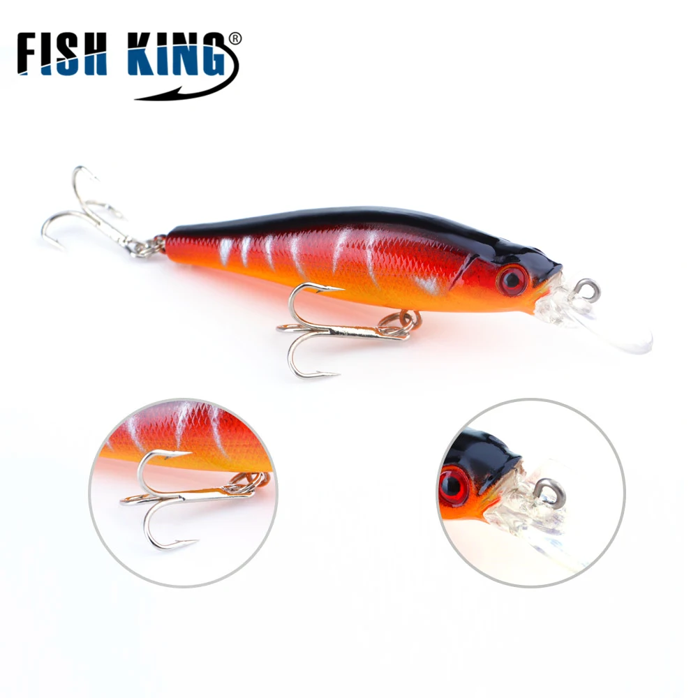 

FISH KING Minnow Hot Model Fishing Lures Hard Bait 5Colors For Choose 85mm 8.5g 3D Eyes Quality Professional Minnow for Fishing