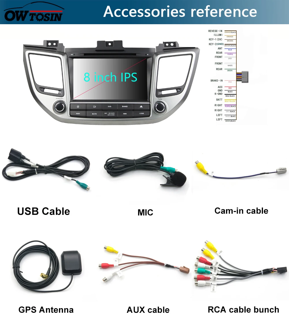 Discount 8" IPS 8Core 4G RAM+64G ROM Android 9.0 Car DVD Radio GPS Navi For Hyundai TUCSON IX35 2015 2016 2017  DSP CarPlay Parrot BT 13