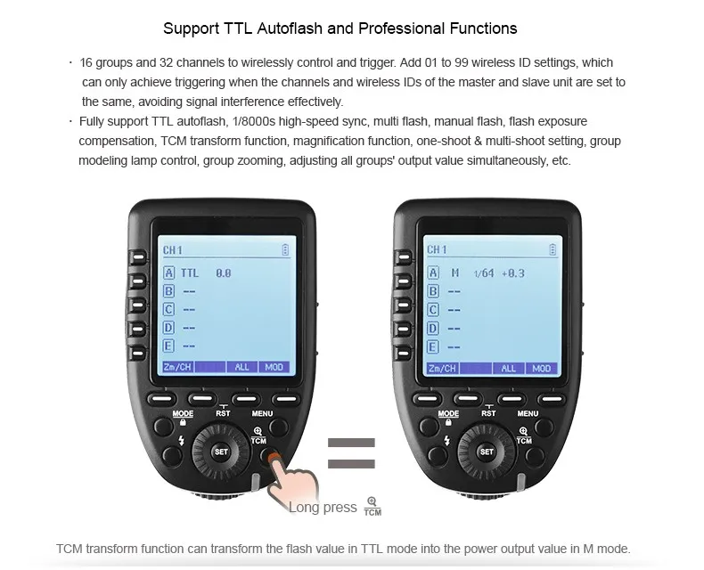 Godox Xpro-F 2.4G Wireless High Speed Sync 1/8000s