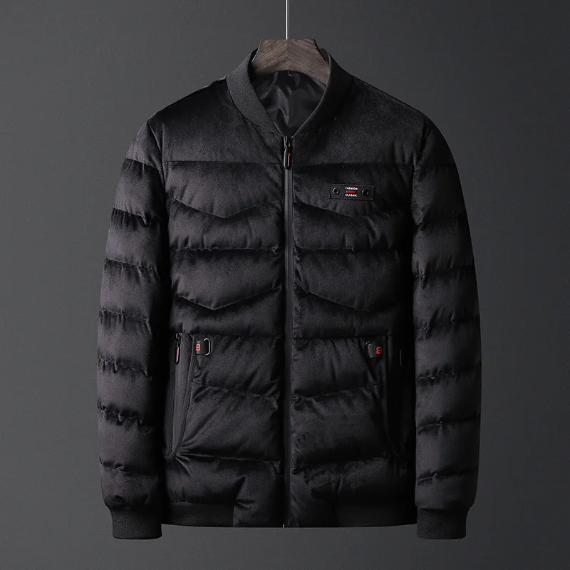 

New Arrival Men's Parkas Coats Solid Color Winter Male Cotton Clothing Patch Designs Comfortable Men's Clothing