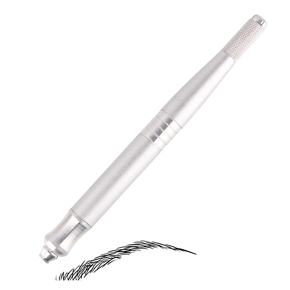 

Stainless Steel Eyebrow Tattoo Pen Double-head Manual Eyebrow Pen Tattoo Machine Microblading Munsu Tebori Pen Needles Pencils