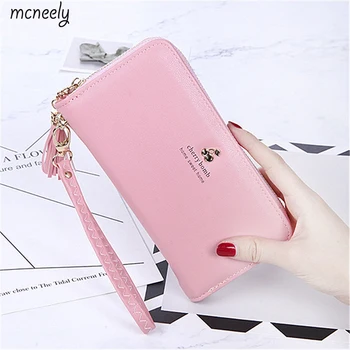 

Brand Designer ZipperLeather Wallet Women Purses Long Coin Purses Money Bags Card Holders Clutch Wristlet Phone Wallets Female