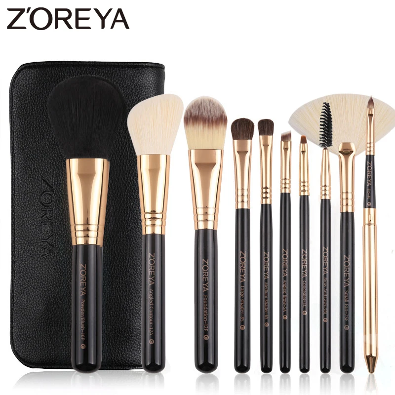 

Zoreya Brand 10Pcs Makeup Brushes Professional Cosmetic Brush Foundation Make Up Brush Set