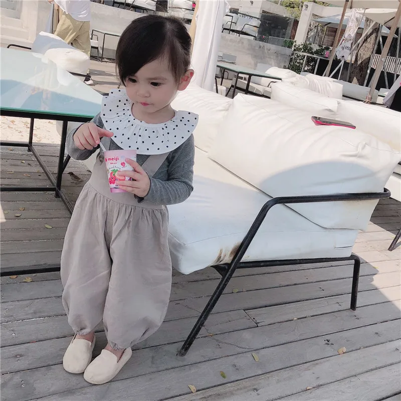 

Spring 2019 New Baby Leisure Big pp Pants Girls Loose Leisure Cotton Pure Color Pants Children Clothing