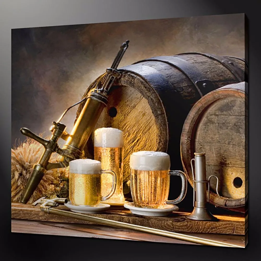 Beer In Grey Canvas Painting