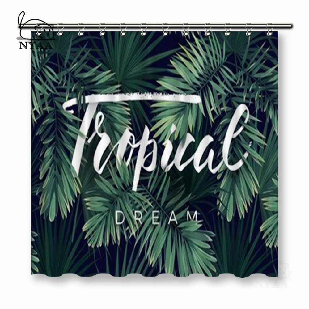 

NYAA Summer Tropical Vector Design Shower Curtains Polyester Fabric Curtains