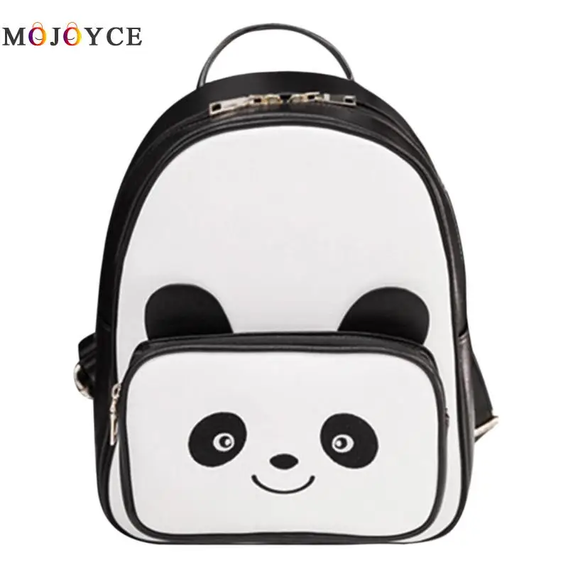 

Women Backpacks Girls Lovely Cartoon Panda Pattern PU Leather Backpacks Ladies Rucksack Mochila Feminina Bagpack