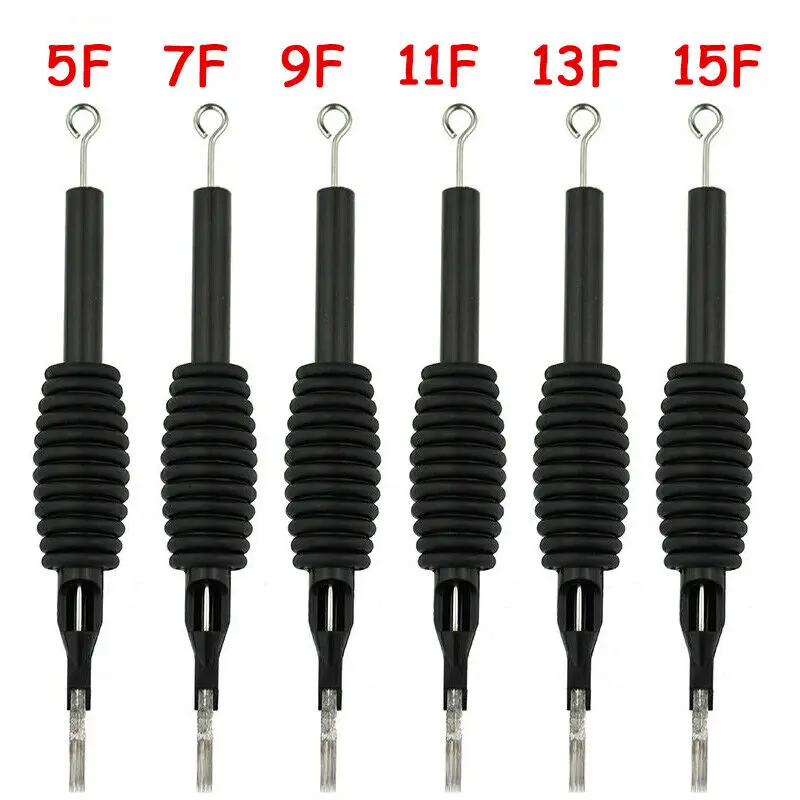 

10pcs Tattoo Grip With Needles 19mm 5/7/9/11/13/15F Disposable Tattoo Needles 3/4" Grip Tube Tip Sterilized Tattoo Supplies