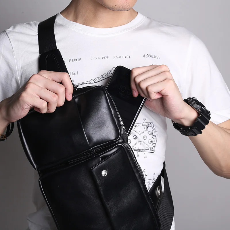 

D-park 2017 Summer High Capacity Chest Bag for Men Canvas Sling Bag Casual Crossbody Bags for Short Trip Shoulder Belt Chest Bag