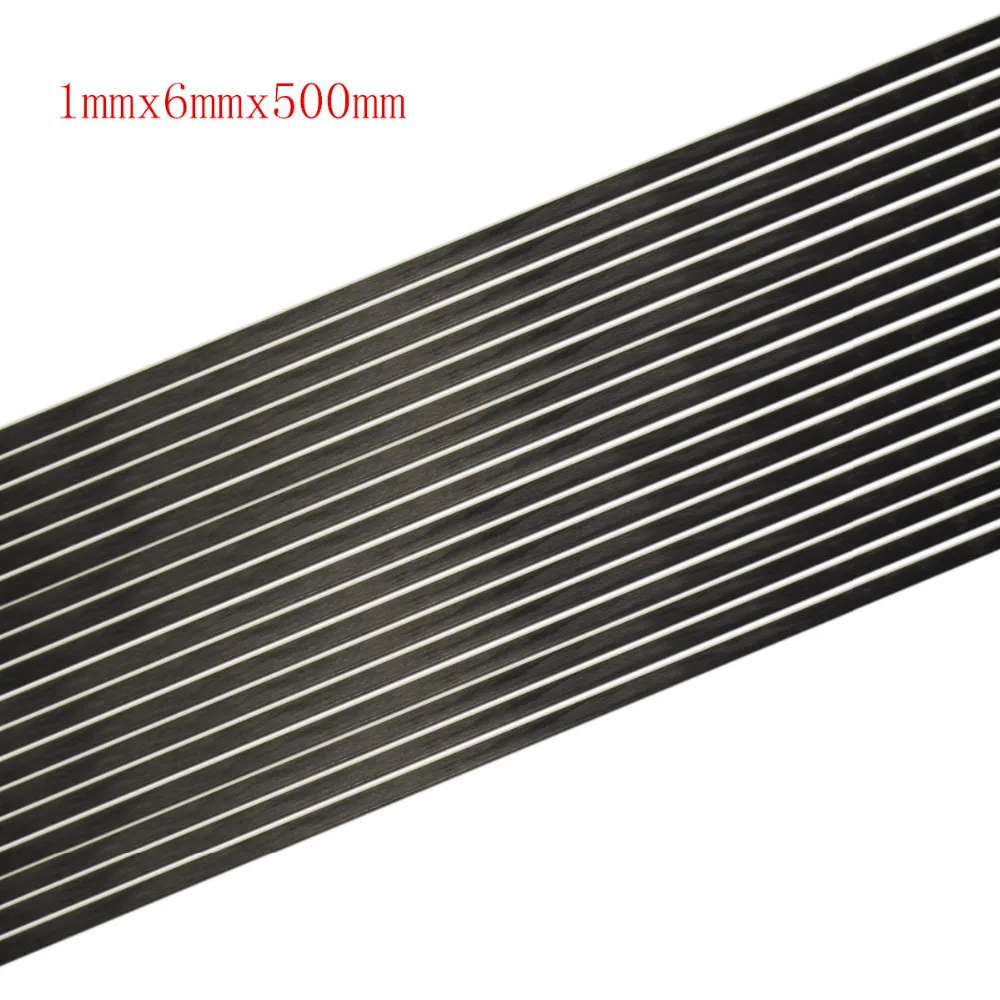 5pcs lot 1mmx6mmx500mm New Carbon Fiber Strip Flat Bar