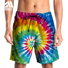 Модные 3D принт летние мужские пляжные шорты галстук окрашенные красочные море пляж серфинг бассейн плавки повседневные шорты AM2124