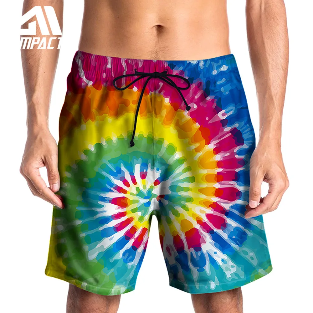 mens tie dye swim trunks