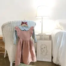 Коллекция года, новое осеннее платье для маленьких девочек в японском и корейском стиле Повседневная одежда принцессы с оборками для девочек