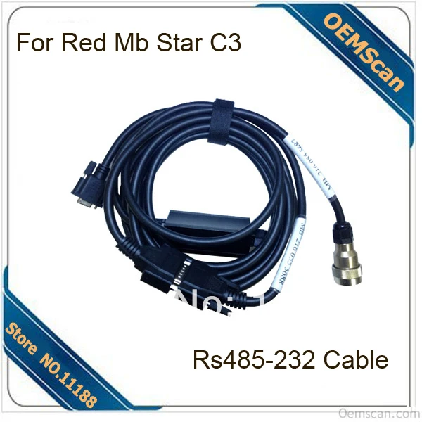 

Quality Strong Mb Star Cable for Red Mb Star C3 RS485 to 232 Dianostic Cable for both Cars and Trucks