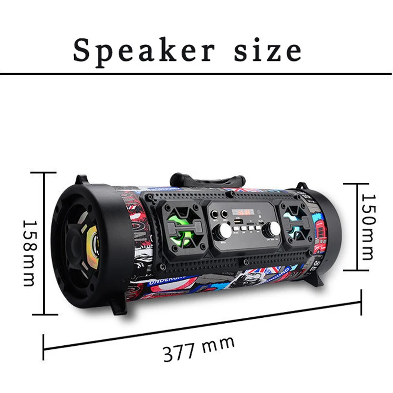 Hifi Portable Bluetooth Speaker FM Radio Move KTV 3D Sound system Sound bar subwoofer portable column bluetooth speaker FM radio