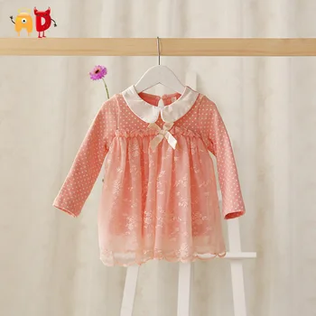 

AD Mesh Baby Girls Dress Lace Polka Dots Baby Dress 95% Cotton Toddler Girls Dress Baby Clothing Clothes Infant vestido infantil