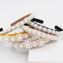 Корейская мода, ручная работа, жемчужные аксессуары для волос, 3 цвета, повязка на голову, принцесса, аксессуары для волос, подходит для 4-18 лет, 966