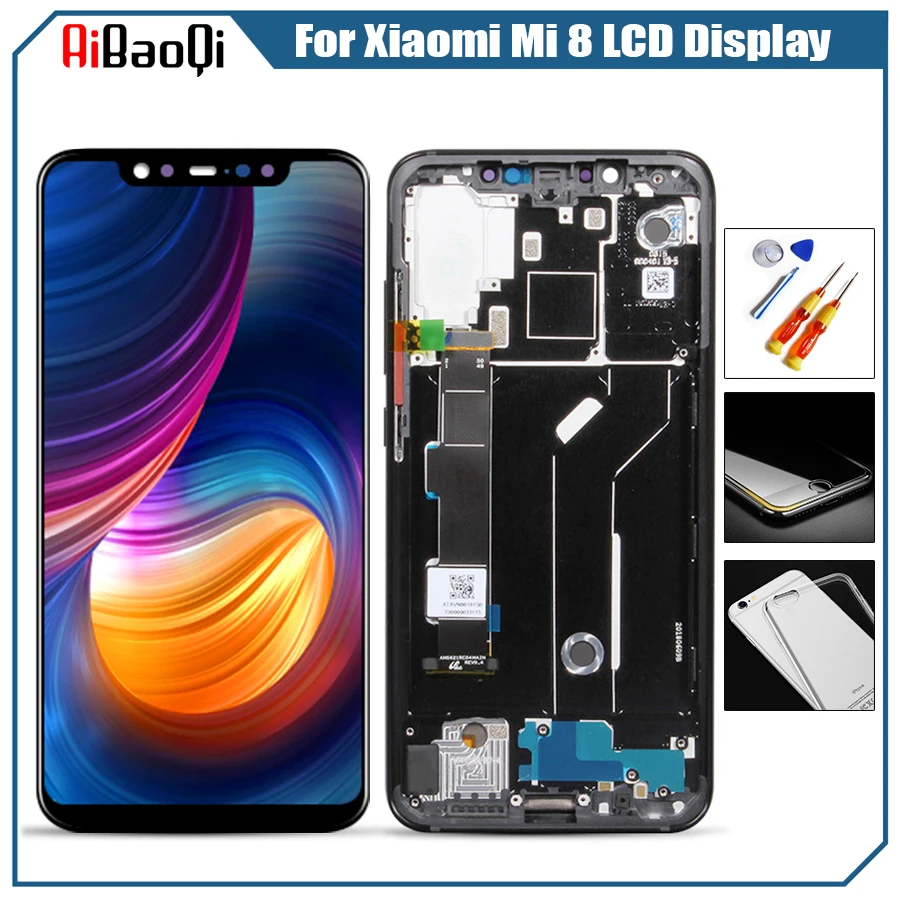

For 6.21" For Xiaomi Mi 8 LCD Display + Frame Touch Screen Panel For Xiaomi 8 Mi 8 LCD Digitizer Replacement Repair Spare Parts