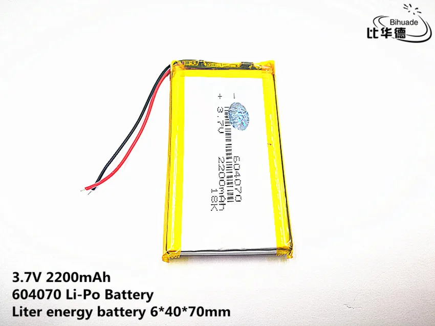 10 шт. литиевая батарея хорошего качества 3,7 в, 2200 мАч 604070 полимерный литий-ионный/литий-ионный аккумулятор для планшетных ПК банк, gps, mp3, mp4
