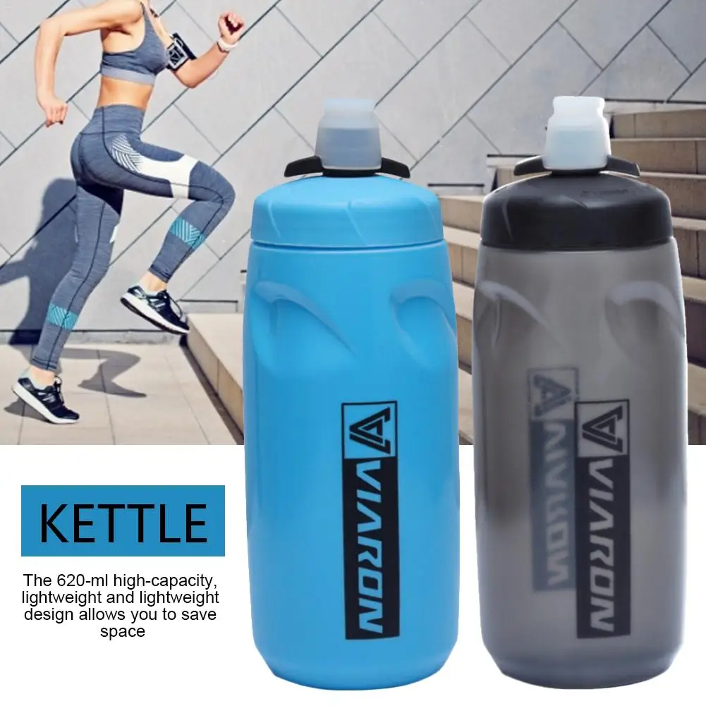 

Sports Water Bottle Leak-Proof Silicone Kettle with Circle Sealing Lightweight BPA Free Reusable Drinking Bottles for Cycling