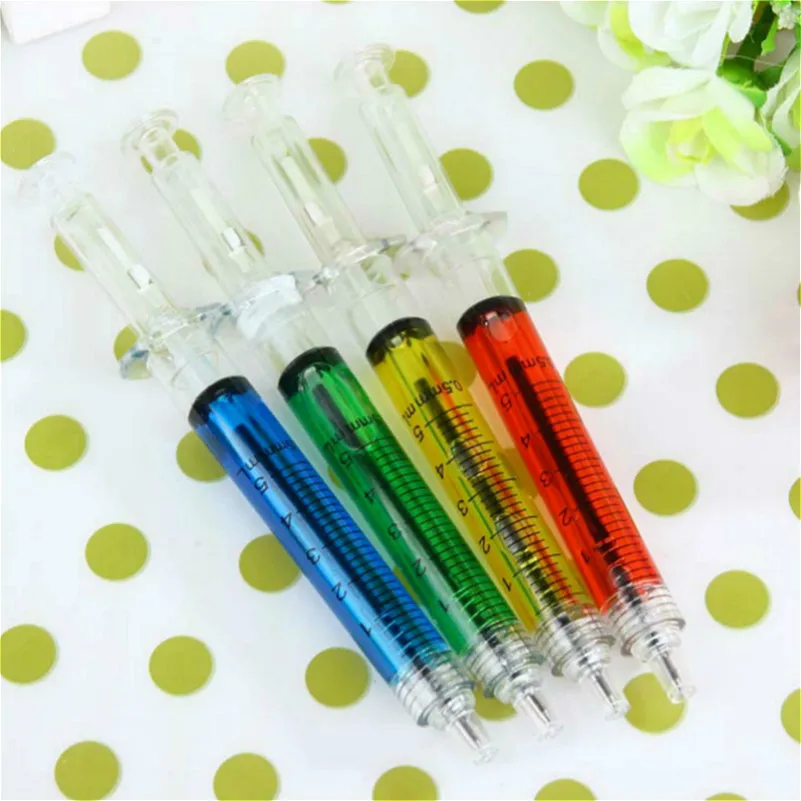 

1pcs/sell 0.5mm Cute Ballpoint Pen Kawaii Syringe model Creative Office School pens for writing Supplies Stationery