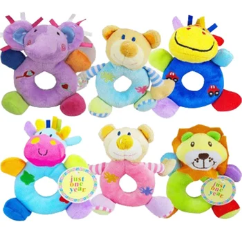 

hand bell Baby Kids Animal Model Wrist Hand Bell Rattle Soft Plush Stuffed Educational Toy Drop shipping