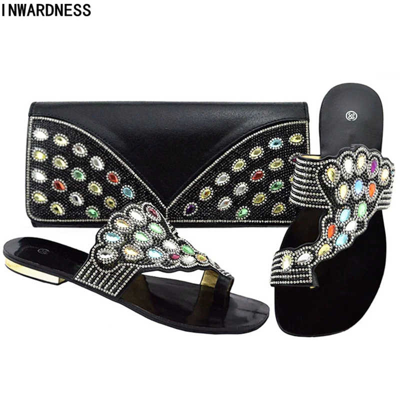 Ensemble Italiennes Dames pourpre À Les Faible pu Rouge On Sacs Décoré Ciel Strass Assortis or Pour Chaussures Nigérian noir Slip Pompes vin Talons Et Avec Fuchsia Correspondre rrSdwq07