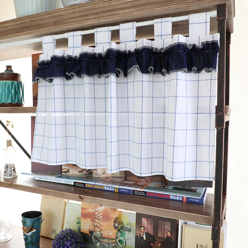 الكورية نمط تبويب أعلى منقوشة القماش الستار الأزياء تكدرت المنزل خزانة ديكور 1 قطعة