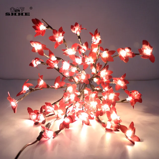 Winter Jasmine Artificial Flower Twig Branch Fl Lights 50cm Winter Jasmine Artificial Flower Twig Branch Fl Lights 50cm Battery Blossom Decorative Tree Plants Led Branches