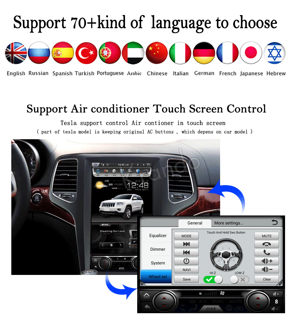 Discount Krando Android 8.1 13.3" Tesla Vertical screen car radio gps navigation for 2011-2013 JEEP Cherokee  multimedia system WIFI 7