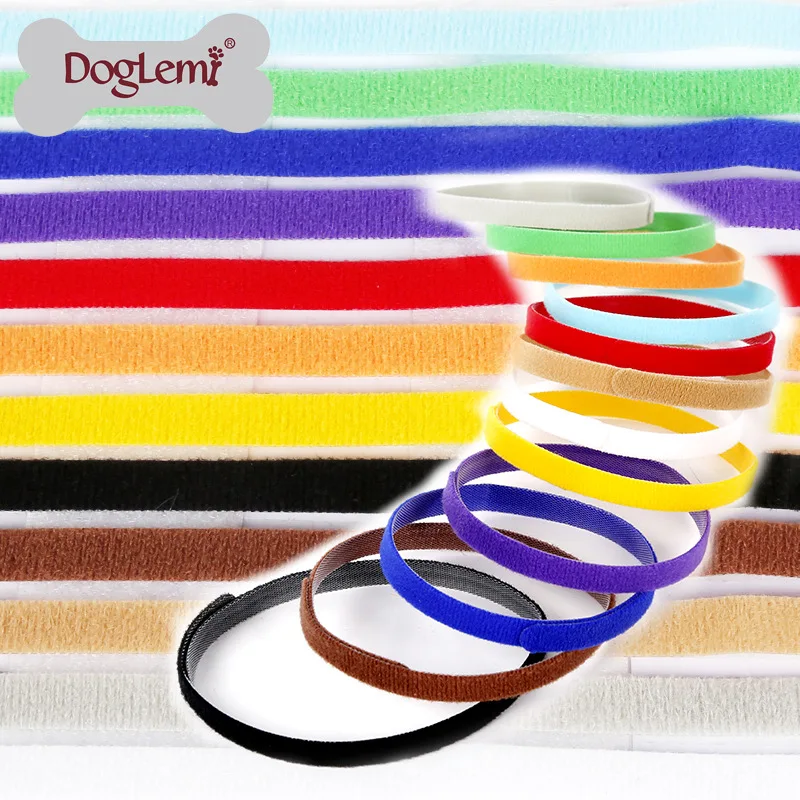 DogLemi ошейники для собак поводки щенков Мягкие на липучке котят и 12 цветов