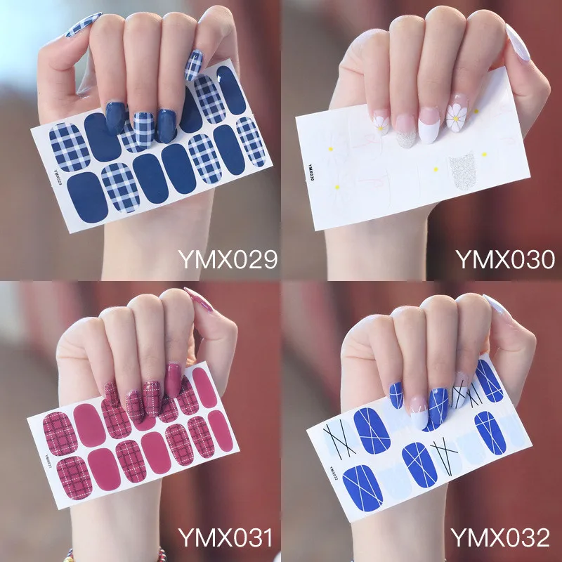 

2019 Korea Designed Full Wraps Shiny Nail Art Sticker Decals Multicolor Nail Stickers Strips DIY Salon Manicure Drop Ship