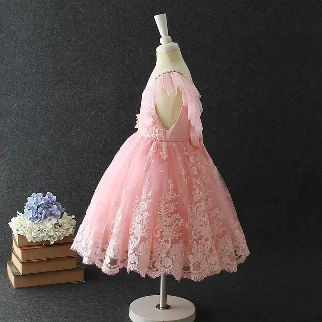 Surferfish Kids Toddlers Girls Beaded Lace FLORAL ADORNED Luxury Party Holiday Dress FLOWER GIRL DRESS Children Clothing 3-10T