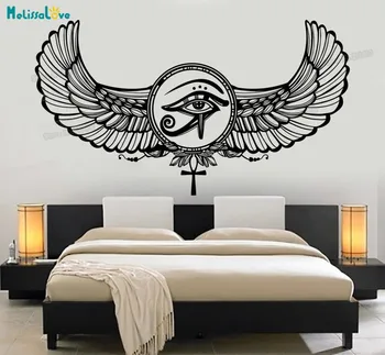 

Vinyl Wall Decal Eye Of Horus Ra Egyptian God Protective Amulet Wall Stickers Home Decor Living Room Art Unique Gift YY719