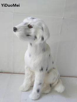 

large 20x13x25cm artificial squatting dalmatian polyethylene&furs spotted dog handicraft Miniatures decoration toy gift a1759