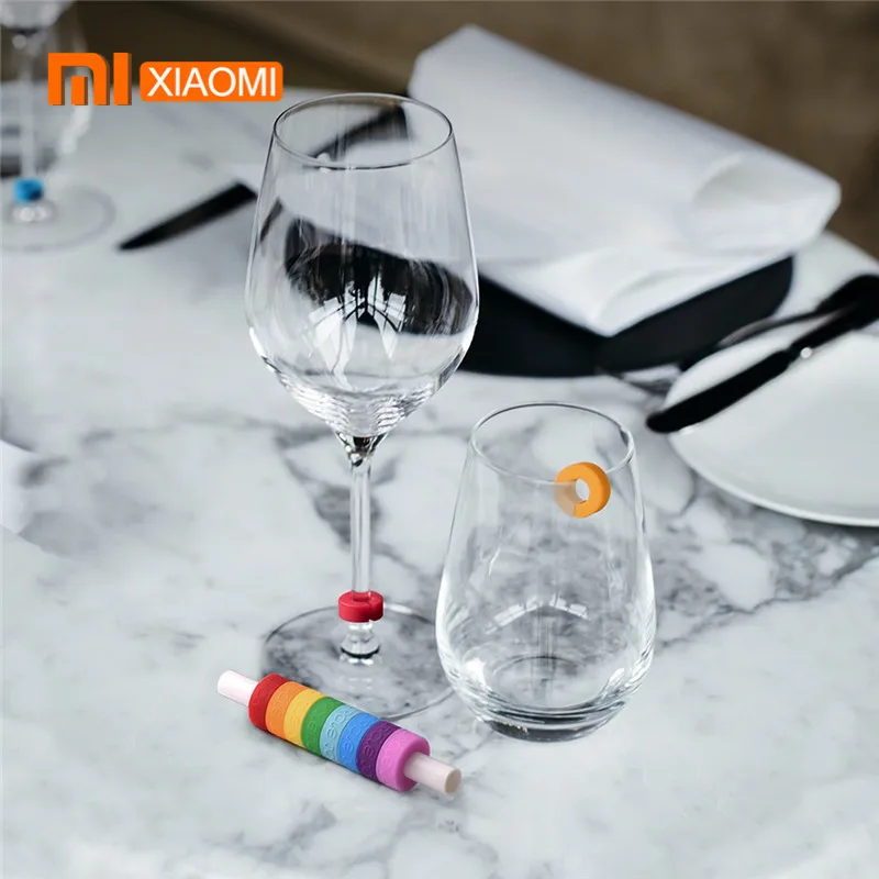 

Xiaomi Circle Joy Wine Glass Identification Ring Identification Markers Red Wine Food Contact Level Wide range of cups 8 Pcs