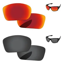 Черный и огненный красный 2 пары Поляризованные Сменные линзы для больших Тако солнцезащитные очки Рамка UVA и UVB Защита