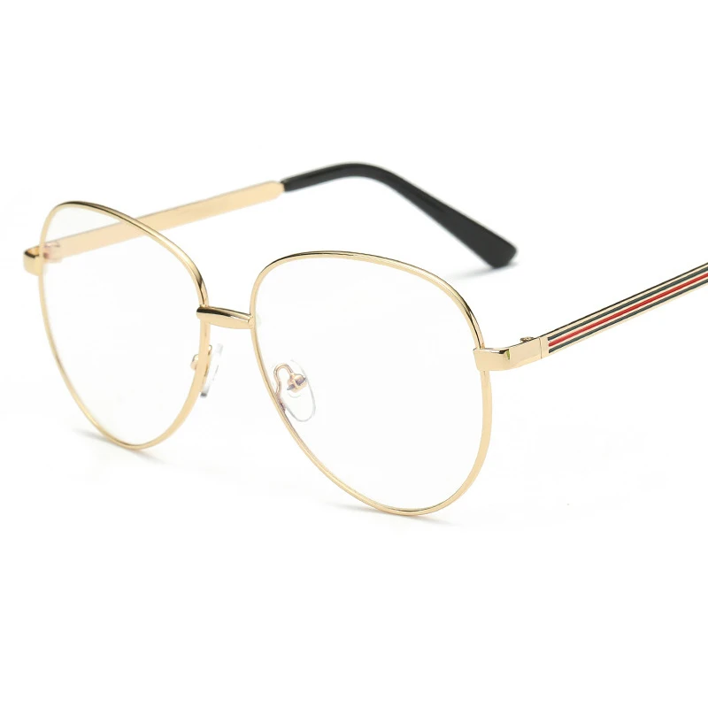 

Fashion new big frame metal glasses frame personality frame type trend retro flat mirror men and women hipster glasses frame.