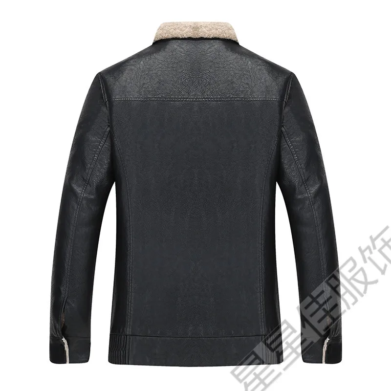 Большие размеры 10XL 9XL 8XL куртка с меховым воротником из натуральной кожи мужская