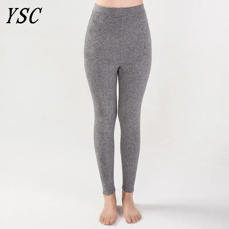 compression leggings YSC New style Women Cashmere Wool Pants Knitted Soft warmth Long Johns Spandex Leggings High-quality Slim fit style scrunch leggings Leggings