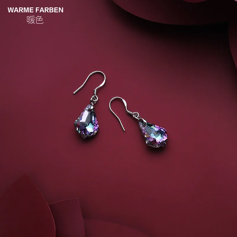 

Warme Farben 2019 925 Sterling Silver Women Drop Earrings Crystal from Swarovski Water Drop Trendy Earring Party Gifts for Lady