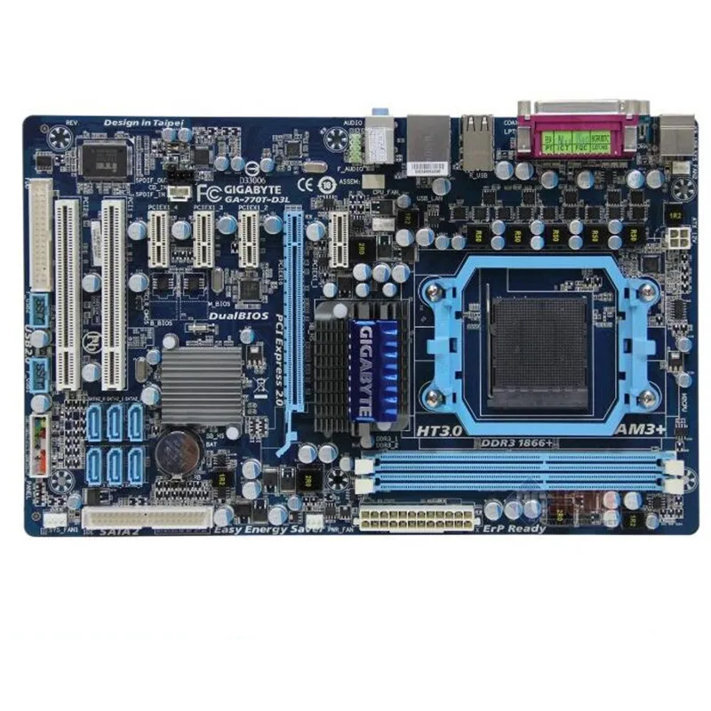 Б/у 770 AM3+ Материнская плата для Gigabyte GA-770T-D3L 770T-D3L DDR3 1333 1066 разъем AM3 Gigabit Ethernet