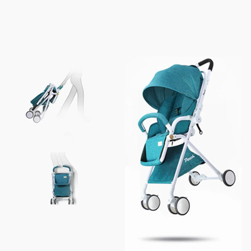  Newborn Baby stroller ultra-light portable high landscape can sit reclining shock two-way pram can 