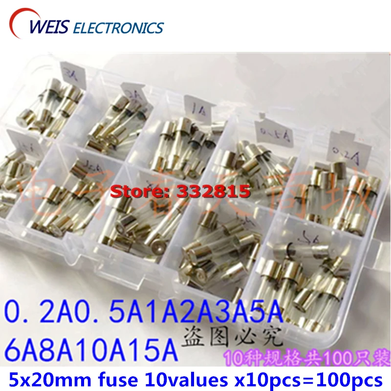 10*10 = 100 шт. 0.2A 0.5A 1A 2A 3A 5A 6A 8A 10A 15A 250 В предохранитель 5*20 5X20 5 мм * 20 Стеклянная