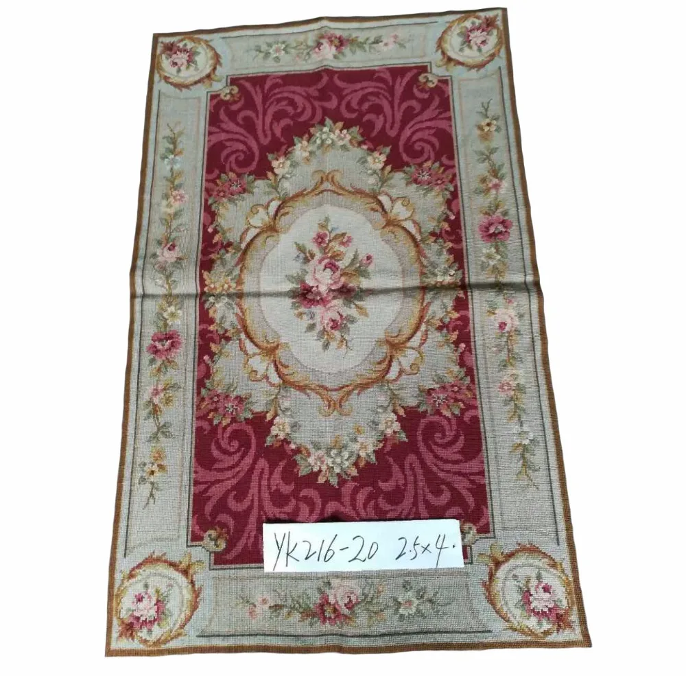 

Free shipping 2.5'x4' wool handmade area rug needlepoint woolen rugs 100% cross stitched handmade New Zealand wool carpets