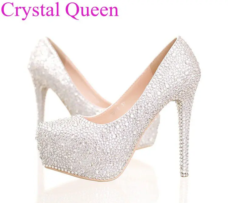 cheap silver and rhinestone shoes