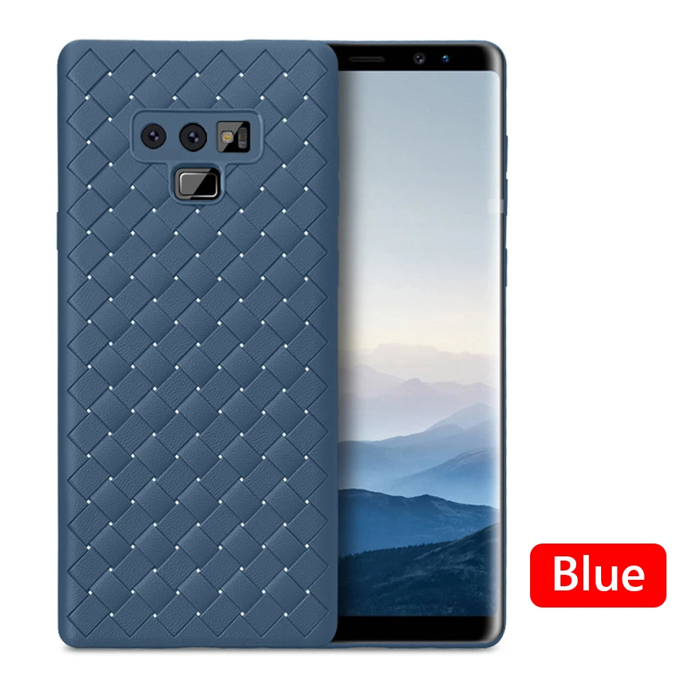 !ACCEZZ Business Luxury Grid Weaving Phone Case 6.4 inch For Samsung Galaxy Note 9 Cases Cover Soft Protective Shell Capa Coque (11)